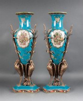 Pair of French style gilt-bras