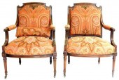 PAIR OF FRENCH STYLE OPEN ARM