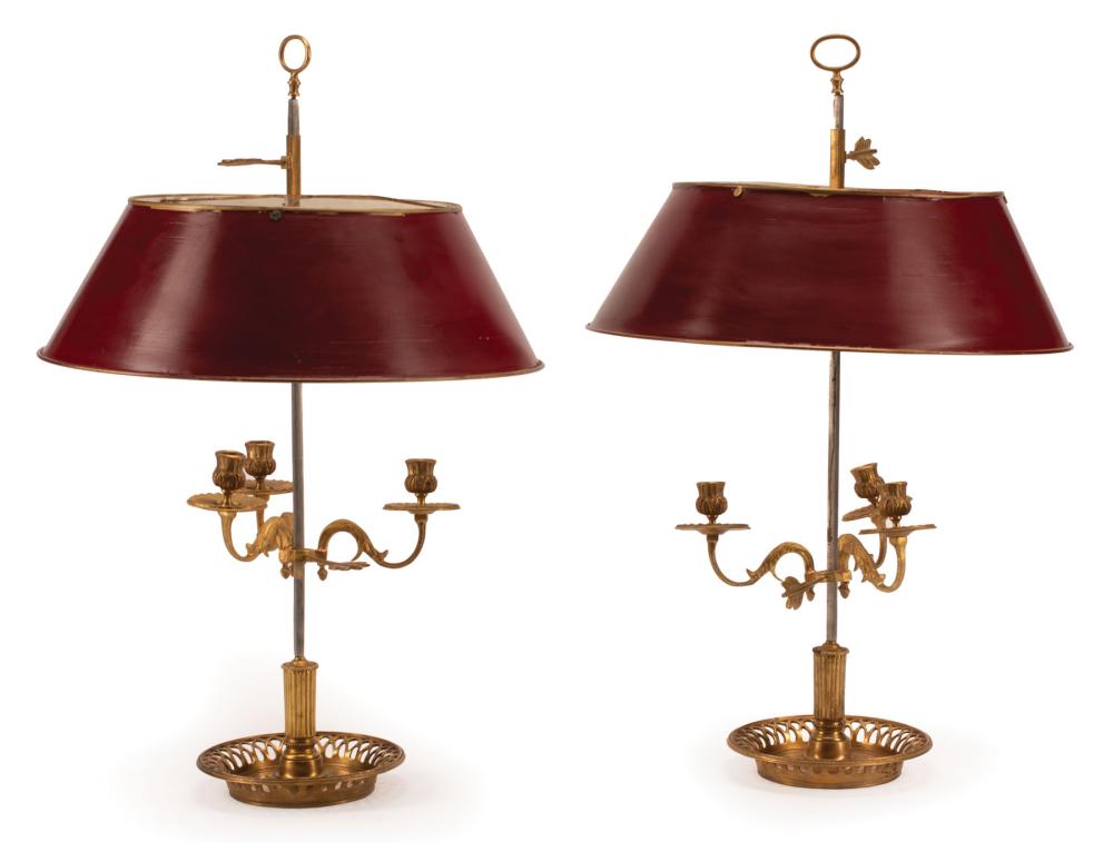 PAIR OF FRENCH THREE-LIGHT