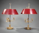 PAIR OF FRENCH THREE-LIGHT BOU