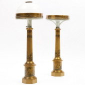 PAIR OF FRENCH TOLE, GILT-BRAS