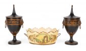PAIR OF FRENCH TOLE PEINTE COV