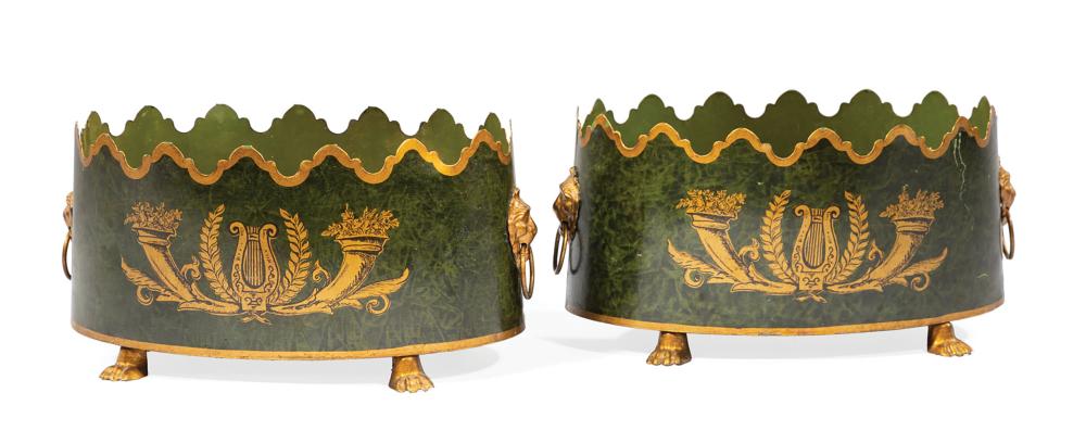 PAIR OF FRENCH TOLE PEINTE