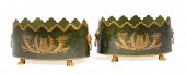 PAIR OF FRENCH TOLE PEINTE VER