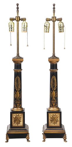 PAIR OF FRENCH TOLE PEINTE TABLE