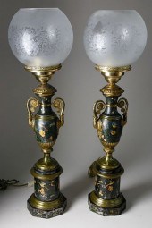 PAIR OF FRENCH TOLE PEINTE PAR