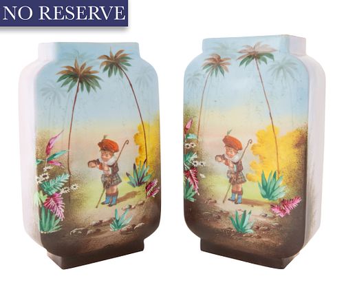 PAIR OF FRENCH TROPICAL VASES, CV &