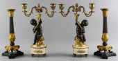 PAIR OF FRENCH TWO-LIGHT GILT