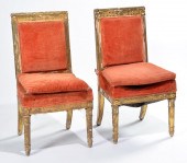 PAIR OF FRENCH UPHOLSTERED SID