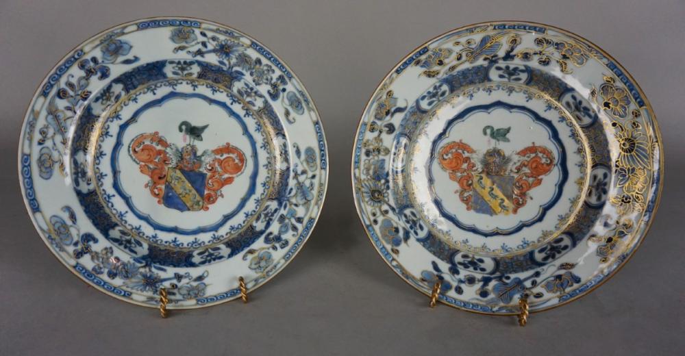 PAIR OF FRENCH VERTE-IMARI ARMORIAL