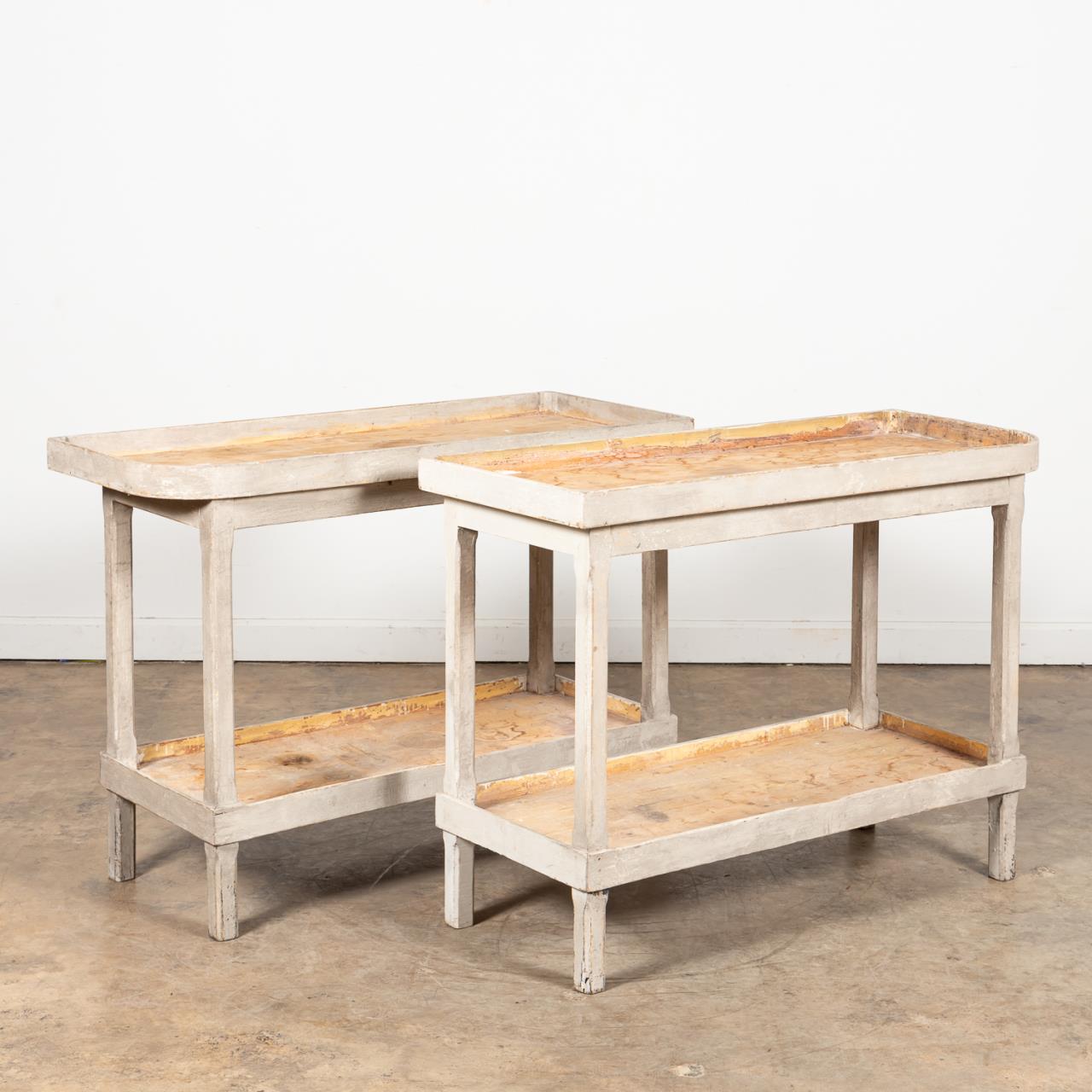 PAIR OF FRENCH WHITEWASHED WOODEN