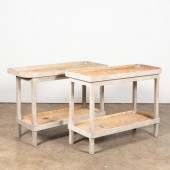 PAIR OF FRENCH WHITEWASHED WOO