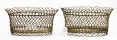 PAIR OF FRENCH WIRE OVAL PLANT