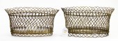 PAIR OF FRENCH WIRE OVAL PLANT