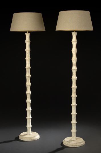 Pair of French Wooden Floor Lamps,