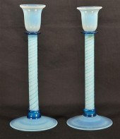 PAIR OF FRY BLUE OPALESCENT AR
