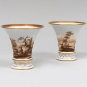 PAIR OF FURSTENBERG SEPIA PORC