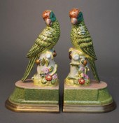 PAIR OF G & C CRACKLE GLAZED C