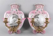 PAIR OF GALLE FAIENCE AND GILT