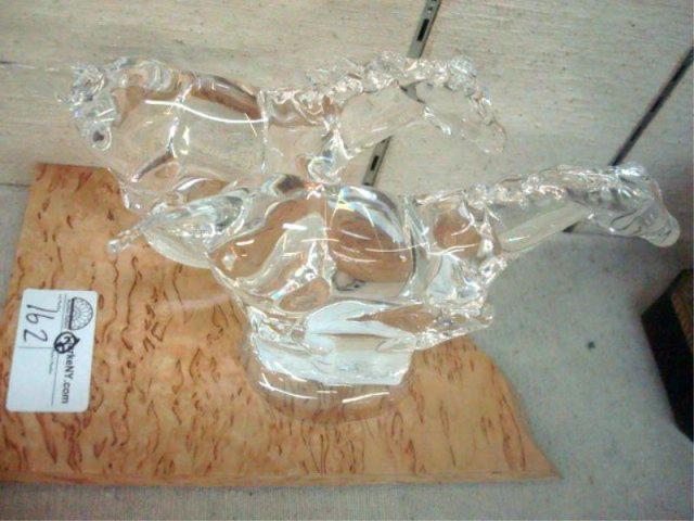 Pair of Galloping Glass Horses. 1