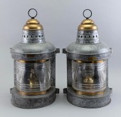 PAIR OF GALVANIZED MARINE LANT