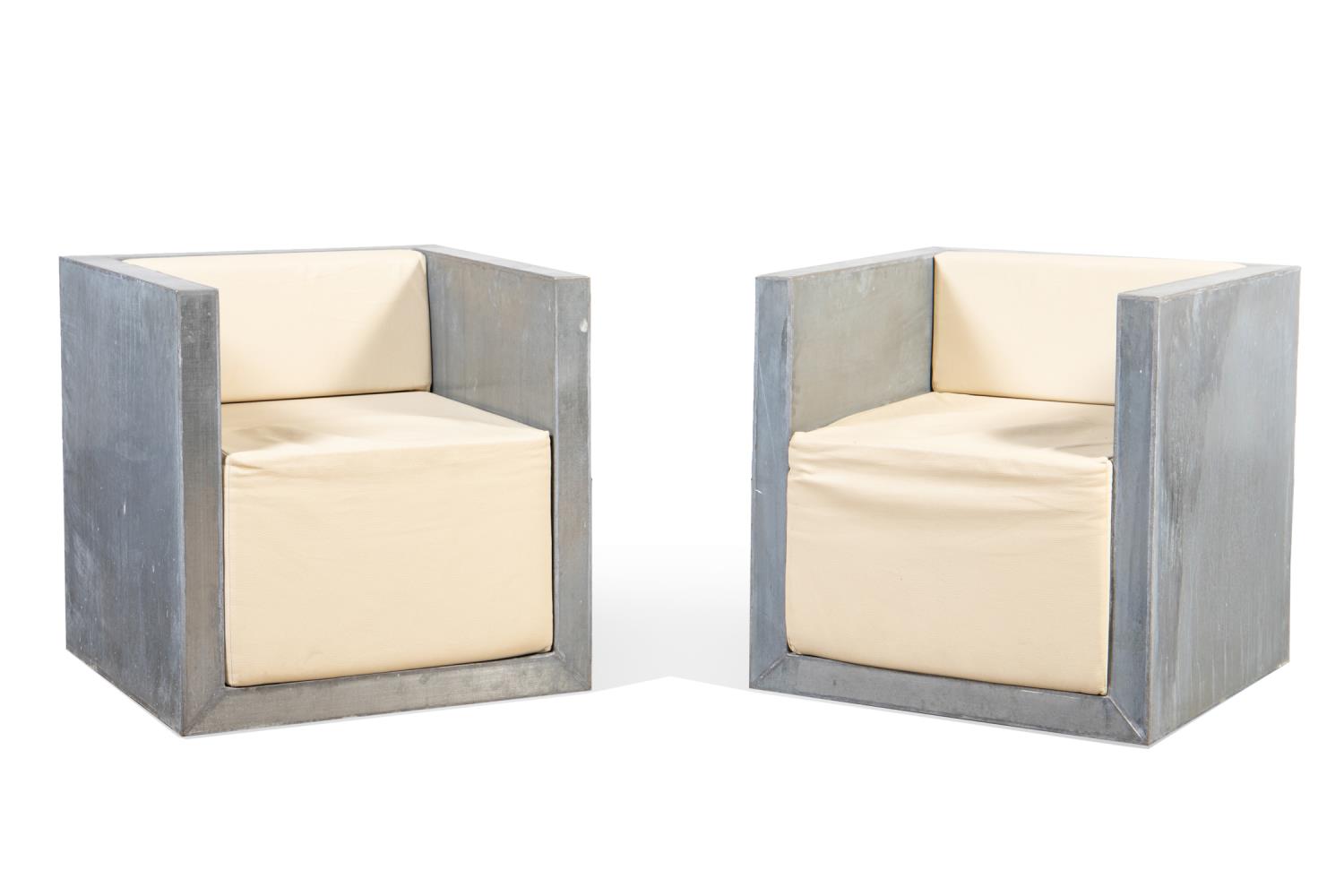 PAIR OF GALVANIZED STEEL AND