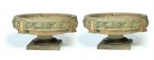 PAIR OF GARDEN URNS.  Lake Blu