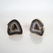 PAIR OF GEODE SLAB BOOKENDSPai