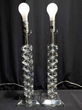 PAIR OF GEOMETRIC CRYSTAL LAMP