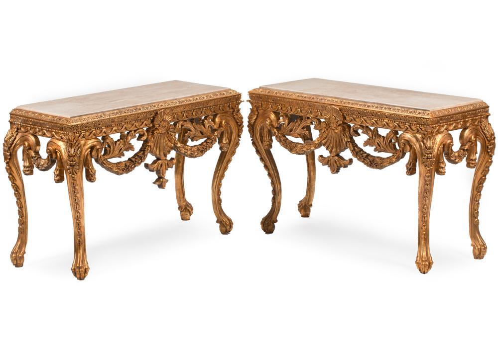 PAIR OF GEORGE II-STYLE CARVED