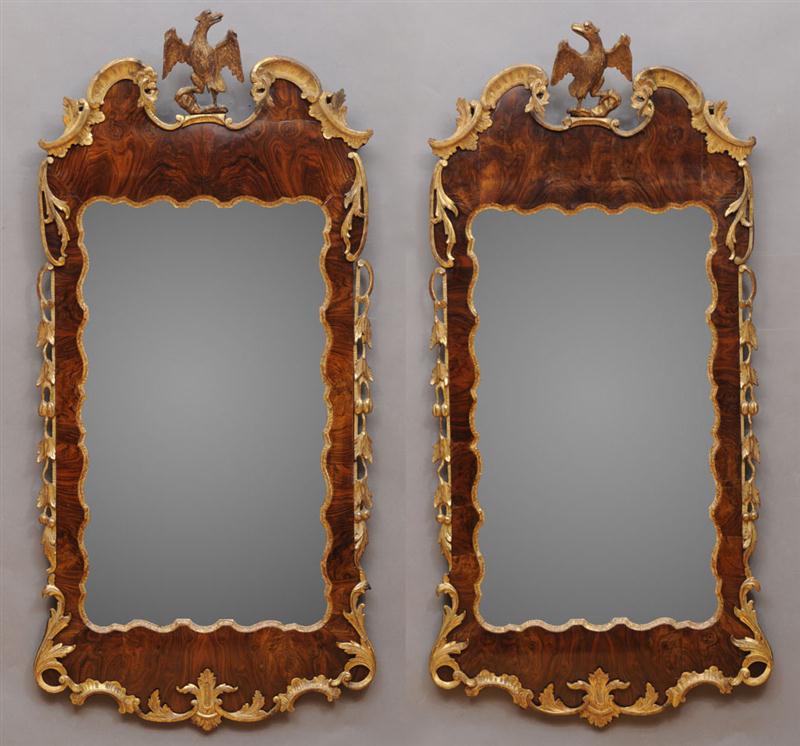 PAIR OF GEORGE II WALNUT CARVED AND