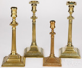 PAIR OF GEORGE III BRASS CANDL