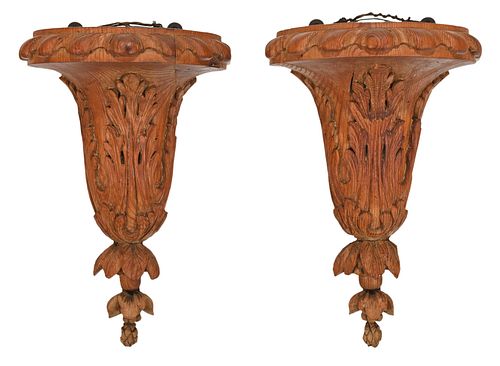 PAIR OF GEORGE III DEAL WOOD WALL