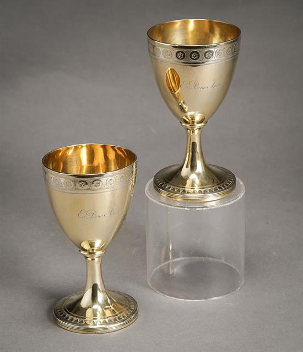PAIR OF GEORGE III GILT SILVER STEM