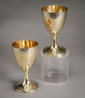 PAIR OF GEORGE III GILT SILVER
