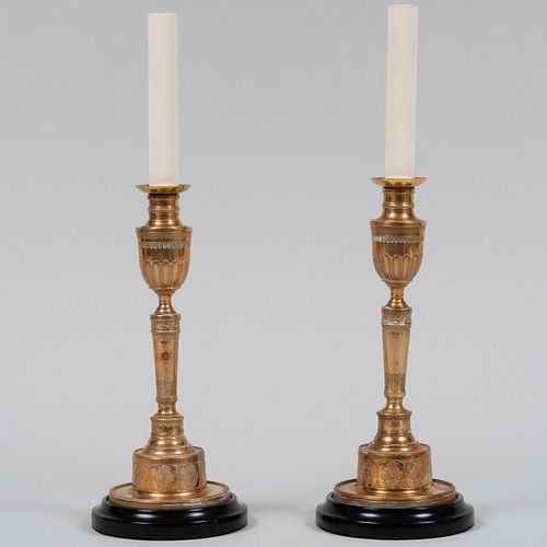 PAIR OF GEORGE III GILT BRASS