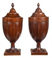 PAIR OF GEORGE III INLAID MAHO