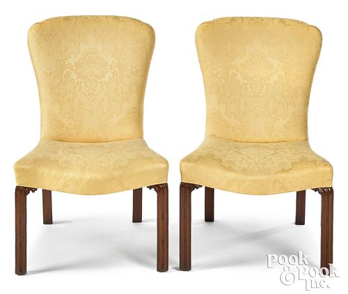 PAIR OF GEORGE III MAHOGANY BACK