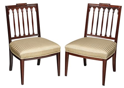 PAIR OF GEORGE III MAHOGANY SIDE