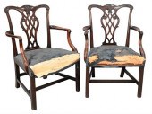 PAIR OF GEORGE III MAHOGANY AR