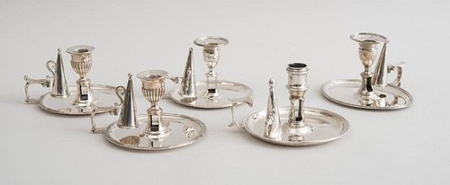 PAIR OF GEORGE III SILVER CHAMBER