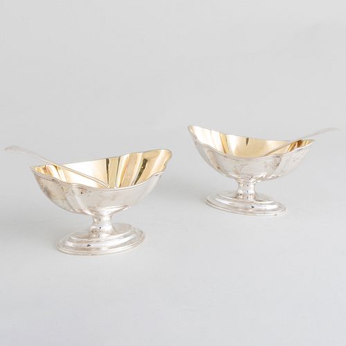 PAIR OF GEORGE III SILVER SALT