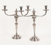 Pair of George III silver cand