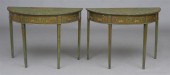 PAIR OF GEORGE III STYLE GREEN