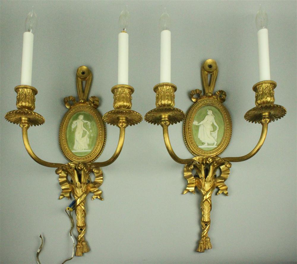 PAIR OF GEORGE III STYLE ORMOLU AND