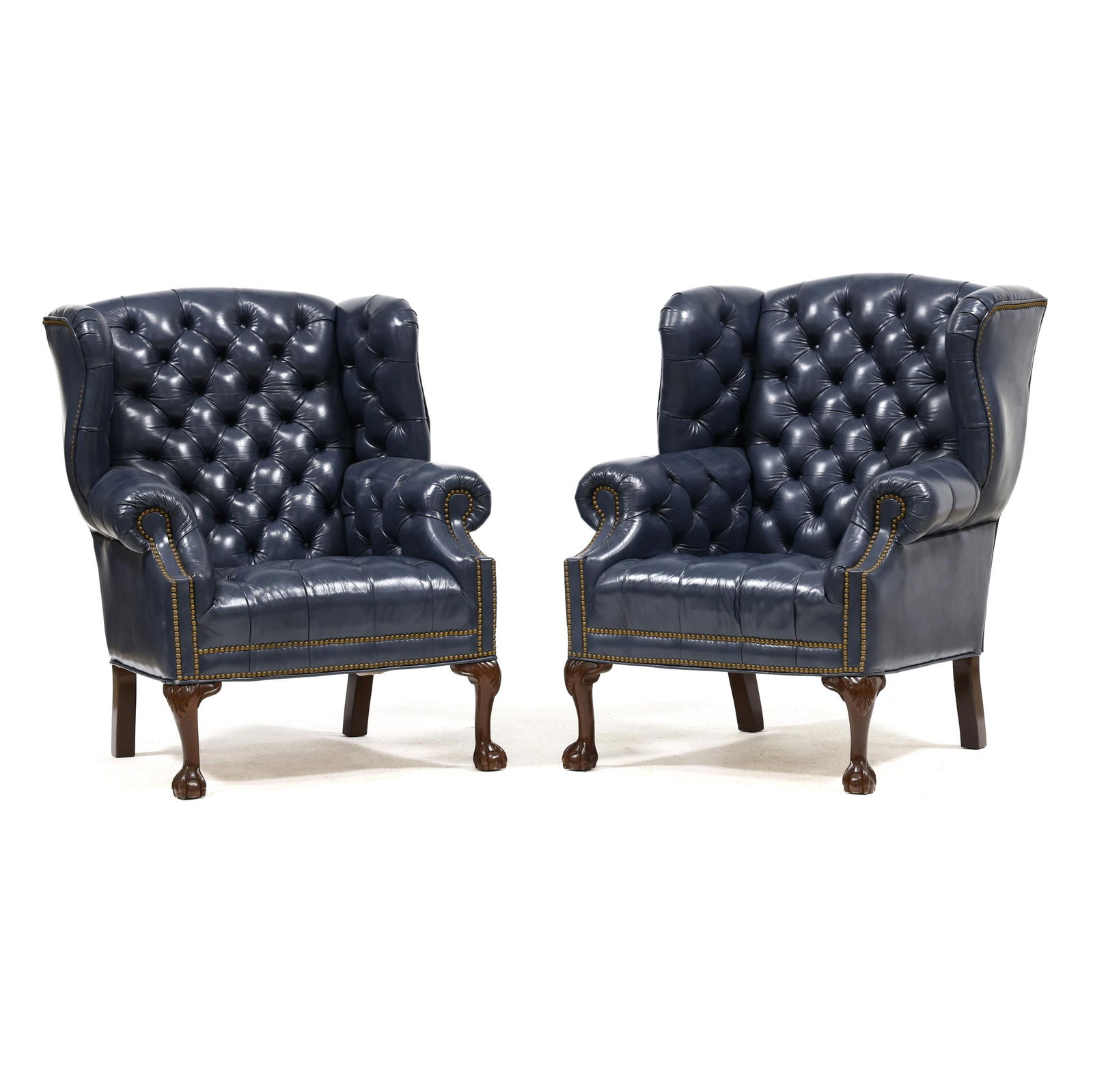 PAIR OF GEORGE III STYLE LEATHER