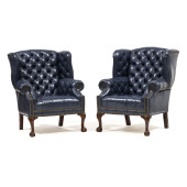 PAIR OF GEORGE III STYLE LEATH