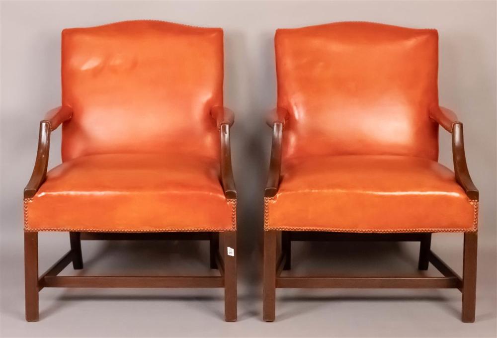 PAIR OF GEORGE III STYLE LEATHER