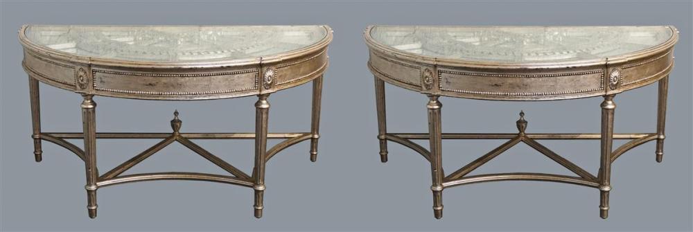 PAIR OF GEORGE III STYLE SILVERED