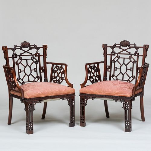 PAIR OF GEORGE III STYLE CARVED